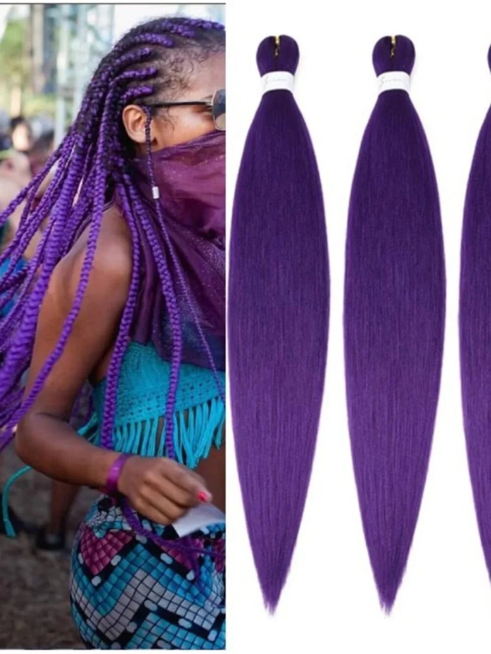 Purple hair for Braiding, Twist Knotless Synthetic 26